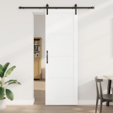 Ușă glisantă vidaXL cu set de accesorii albă 78x232 cm din lemn solid de pin