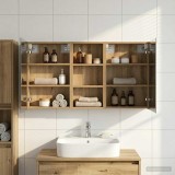 vidaXL Set dulap baie cu raft 3 pcs 110 x 10,5 x 60,5 cm Lemn compozit 3403719