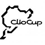 Sticker auto Clio Cup Nurburgring, scris alb, Palmonix