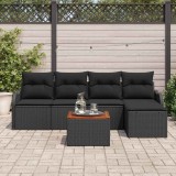 Set canapea grădină 6 pcs Negru Set 5 piese