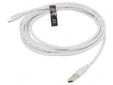 Cablu USB 2.0 A la micro B 3m alb