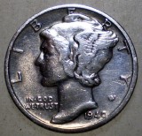 C.038 USA SUA WWII MERCURY 1 ONE DIME 1940 S ARGINT