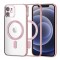 Husa MagSafe pentru Apple iPhone 12, Techsuit, Luxury Crystal, Roz
