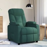 VidaXL Fotoliu de masaj, verde &icirc;nchis, material textil