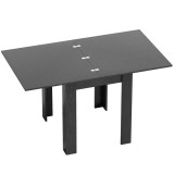 HOMCOM Masă Extensibilă de Sufragerie 4-6 Persoane, Negru | Aosom Romania