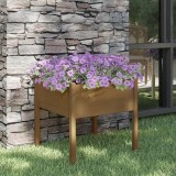Cumpara ieftin Jardinieră de grădină, maro miere, 70x70x70 cm, lemn masiv pin
