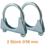 Clema de teava de evacuare de 58mm, suport clema, universal, 2 bucati Performance AutoTuning