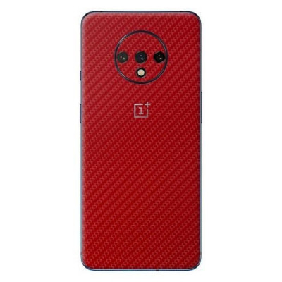 Set Folii Skin Acoperire 360 Compatibile cu OnePlus 7T (Set 2) - ApcGsm Wraps Carbon Geranium Red foto