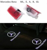 Set 2 Holograme Bricomall LED cu LOGO MERCEDES BENZ pentru Portiere