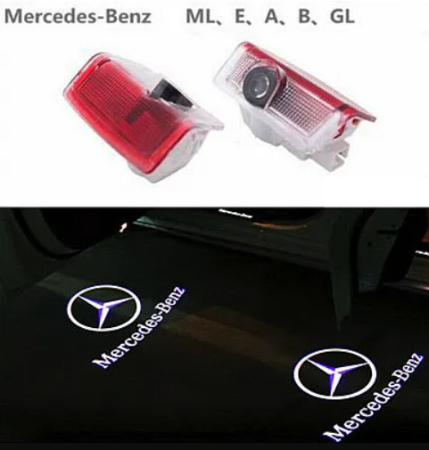 Set 2 Holograme LED cu LOGO Mercedes w176, pentru Portiere