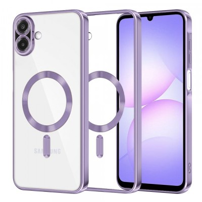 Husa MagSafe pentru Samsung Galaxy A07 4G A075, Techsuit, Luxury Crystal, Mov Deschis foto