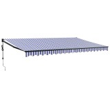 Copertina retractabila automata, albastru si alb, 5x3 m
