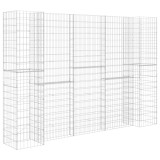 Jardiniera gabion in forma de H, 260 x 40 x 180 cm, sarma otel