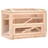 Cumpara ieftin Cusca pentru hamsteri, 80x40x43 cm, lemn masiv de brad