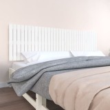 VidaXL Tăblie de pat pentru perete, alb, 204x3x60 cm, lemn masiv pin