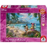 Puzzle 1000 piese, homas Kinkade - Disney - Mickey si Minnie in Hawaii, Schimdt