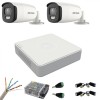 Kit de supraveghere Hikvision 2 camere 5MP ColorVu, Color noaptea 40m, DVR cu 4 canale 8 MP, accesorii incluse SafetyGuard Surveillance