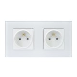 Aproape nou: Priza dubla incastrabila PNI WP312 cu rama din sticla, 16A