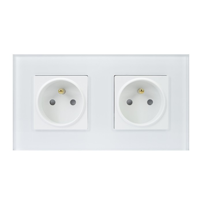 Aproape nou: Priza dubla incastrabila PNI WP312 cu rama din sticla, 16A