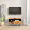 Dulap TV, maro si negru, 80x33,5x46 cm, lemn masiv de mango GartenMobel Dekor, vidaXL