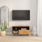 Dulap TV, maro si negru, 80x33,5x46 cm, lemn masiv de mango GartenMobel Dekor