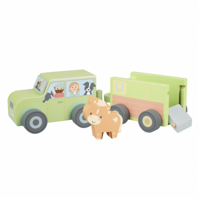 Camion din lemn pentru transport animale de ferma Orange Tree Toys foto