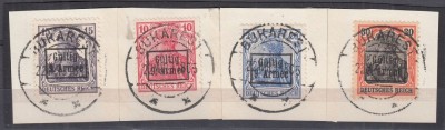 ROMANIA 1918 TIMBRE GERMANE CU SUPRATIPAR GULTIG 9 ARMEE SERIA/FRAGMENT STAMPILATA foto