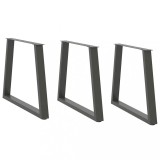Cumpara ieftin Picioare de masă &icirc;n formă de V, 3 buc., antracit, 70x(72-73,3) cm, oțel