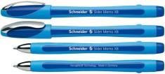 Pix Schneider Slider Memo Xb, Rubber Grip, Accesorii Metalice - Scriere Albastra