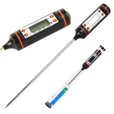 Termometru digital de bucatarie cu tija metalica,interval masurare -50 C +300 C, carcasa protectie inclusa - Negru