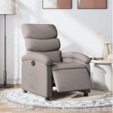VidaXL Fotoliu rabatabil electric, gri taupe, material textil