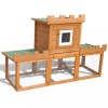 Cușcă Iepuri vidaXL Mare Exterior 142cm, 2 Niveluri, Lemn Pin, Tavă Detașabilă, Accesorii Hamsteri, Animale Companie