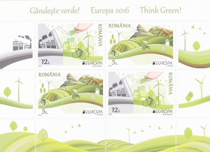 GANDESTE VERDE,EUROPA BLOC 2016,MODEL 1, MNH,ROMANIA.2016,Lp.2183a, MNH,ROMANIA.
