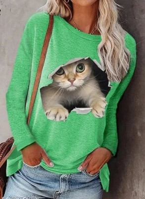 Bluza dama cu maneca lunga, Cute Kitty, print deosebit foto