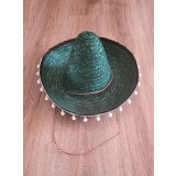 Palarie petrecere sombrero mexican copii verde cu ciucurasi