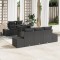 Gossi set de 6 piese de sofa de gradina cu pernute negru ratan poly