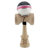 Jucarie de indemanare din lemn, Kendama X, Flippy, Royal Spike, King Size V3, Super Sticky, 18 cm, Roz