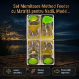 Set Momitoare Method Feeder cu Matriță pentru Nadă, Model 130201