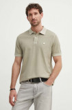 United Colors of Benetton polo de bumbac culoarea verde, neted