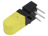 LED Galben cu 2 Diode 20mA 100&deg; 25-50mcd