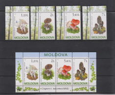 MOLDOVA 2010 CIUPERCI Serie 4 timbre + Bloc Mi.694-97 + Mi.Bl.49 MNH** foto