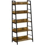 HOMCOM Etajeră bibliotecă Stil Industrial &icirc;nclinat 5 Nivele 70L x 35l x 150H cm | Aosom Romania