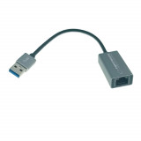 Placa de retea Ethernet Gigabit Esperanza 95883, USB 3.0 la RJ-45, cablu 18 cm, gri