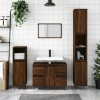 Gossi dulap pentru baie, stejar maro, 80x33x60 cm, lemn compozit