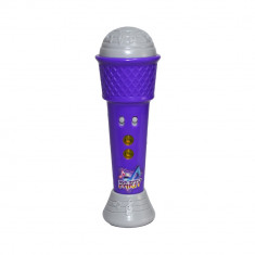Microfon de jucarie cu sunete si lumini, 20 cm, Mov foto