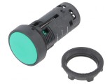 Comutator apăsare 22mm 2NO verde