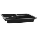 Cumpara ieftin Set 50 Caserole termosudabile din PP pentru catering, negre, 3compartimente