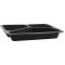 Set 50 Caserole termosudabile din PP pentru catering, negre, 3compartimente