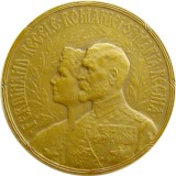 v149 MEDALIA INCORONARII 1922 REGELE FERDINAND SI REGINA MARIA la ALBA IULIA bronz 45mm stare excelenta