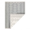 Covor TWIN 23000 Boho, bumbac, cu două fețe, romburi Franjuri ecologice - gri / crem, 180x270 cm